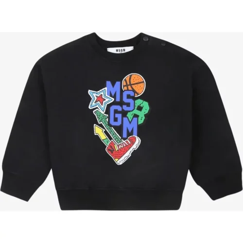 Msgm Jongens sweater zwart print