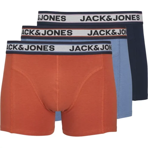 Jack & Jones Heren boxershorts trunks jacmarco oranje/blauw 3-pack