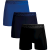 Muchachomalo Boxershort solid microfiber blauw zwart 3 pack