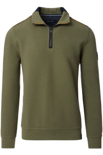 Casa Moda Modern Fit Half-Zip Sweater groen, Effen