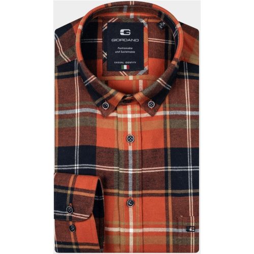 Giordano Casual hemd lange mouw Rood Brando, LS Button Down Colour 427314/30