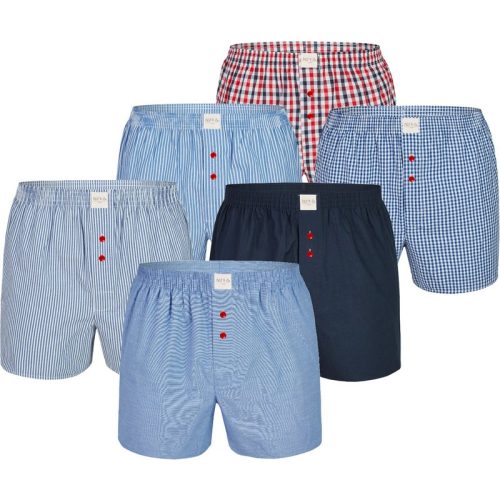 Phil & Co 6-pack wijde boxershorts heren geweven katoen classic pack 6-pack