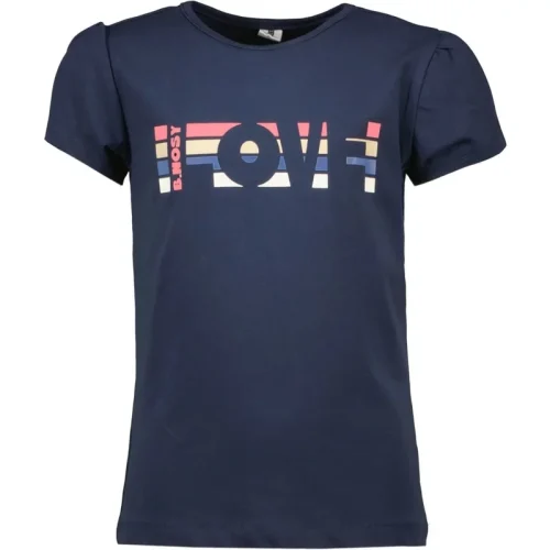 B.Nosy Meisjes t-shirt love strepenblok navy