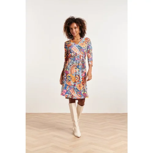 Smashed Lemon 23865 damesjurk met v-hals en bloemenprint