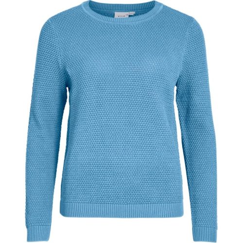 Vila vidalo o-neck l/s knit top- noos 14082767 blissful blue