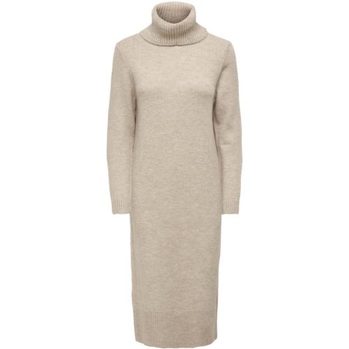 Only Onlbrandie ls rollneck dress knt n beige