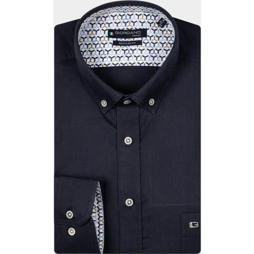 Giordano Casual hemd lange mouw Blauw Ivy, LS Button Down Washed Fi 427005/60