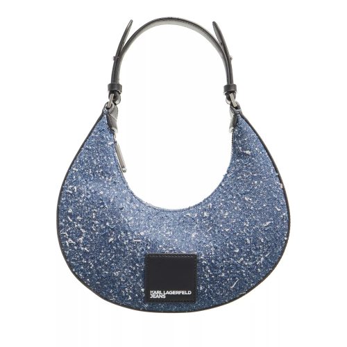 Karl Lagerfeld Jeans Hobo bags – Tech Leather Small Half Moon in blauw