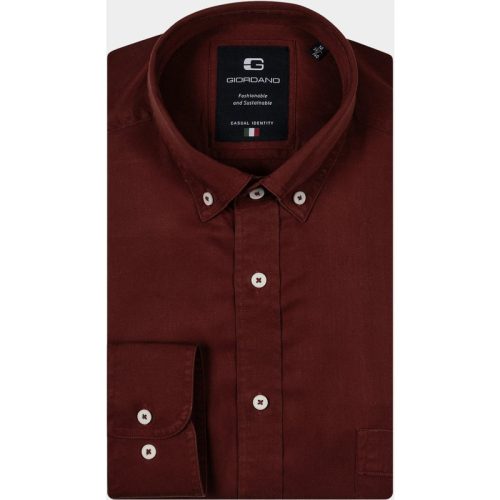 Giordano Casual hemd lange mouw Rood Brando, LS Button Down Soft 427006/36