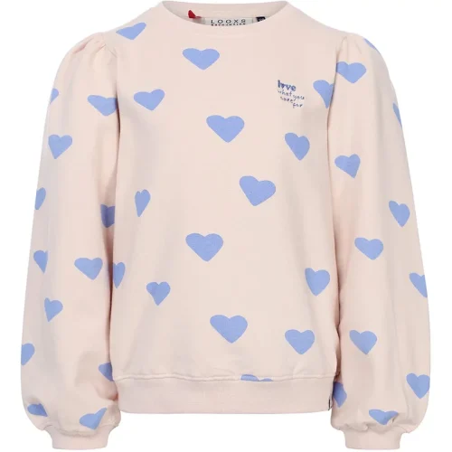 Looxs Revolution Zomer sweater meisjes hartjes print milkshake