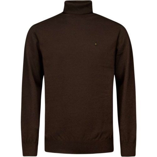 No Excess Pullover rollneck 2 coloured melang brown