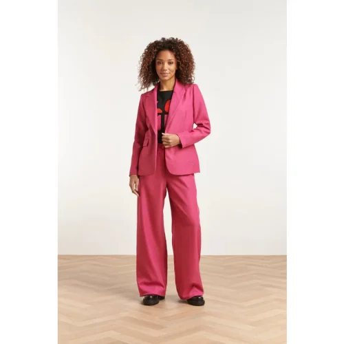 Smashed Lemon 23573 trendy getailleerde blazer in fel fuchsia