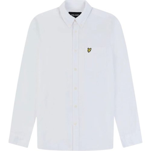 Lyle and Scott Cotton linen button down shirt lange mouw overhemden