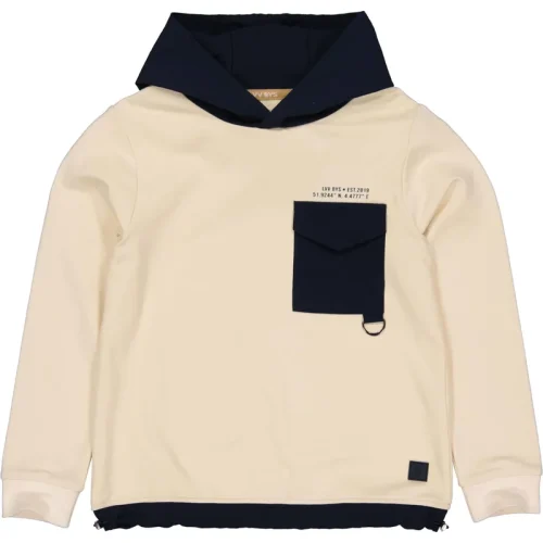 Levv Jongens hoodie alfred cream cotton