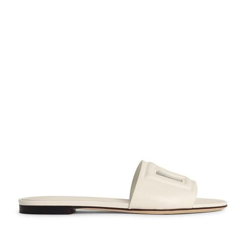 Dolce&Gabbana Sandalen – White Leather Slippers in wit