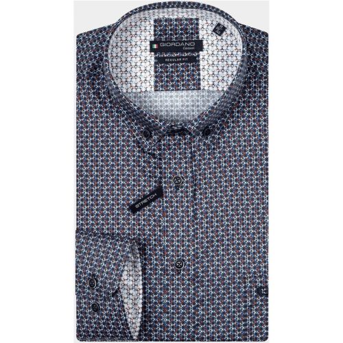 Giordano Casual hemd lange mouw Blauw Ivy, LS Button Down Minimal P 427020/60