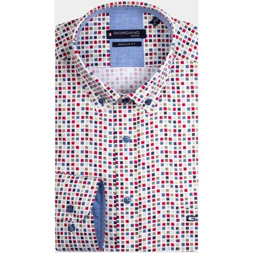 Giordano Casual hemd korte mouw league spaced squares print 416029/30