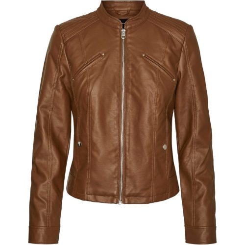 Vero Moda Vmfavodona coated jacket cognac