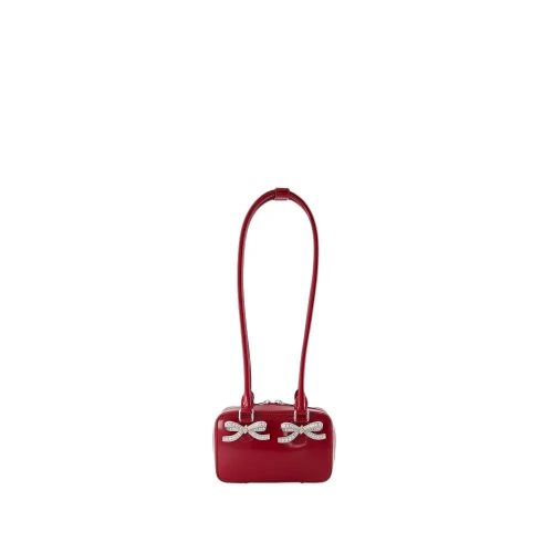 self-portrait Shoppers – Leather Shoulder Bag – Leather – Burgundy in rood