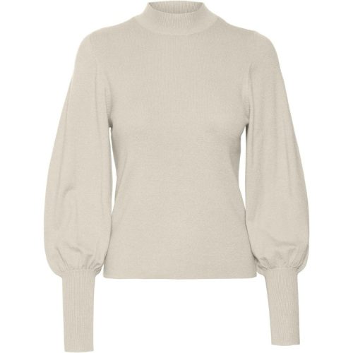 Vero Moda Vmhollykarispuff ls highnk pullov g beige