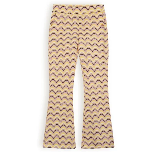 NoBell Meisjes flair broek wave aop sasay lemoncurd