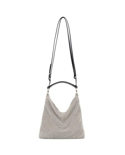 Benedetta Bruzziches Shoppers – Bella Ciao Rhinestone Shoulder Bag in zilver