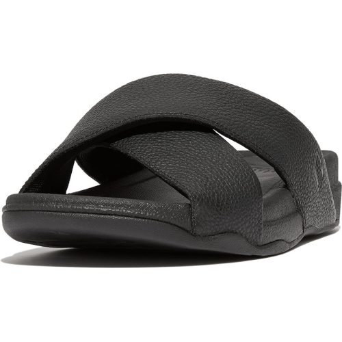 FitFlop Surfer mens tumbled-leather cross slides