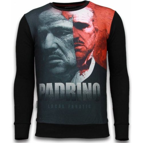 Local Fanatic El padrino two faced digital rhinestone sweater