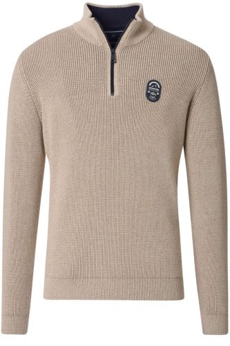 Casa Moda Casual Fit Half-Zip Sweater beige, Effen