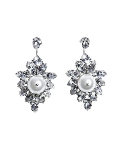 Simone Rocha Oorbellen – Double Ended Crystal Crest Earrings in silver