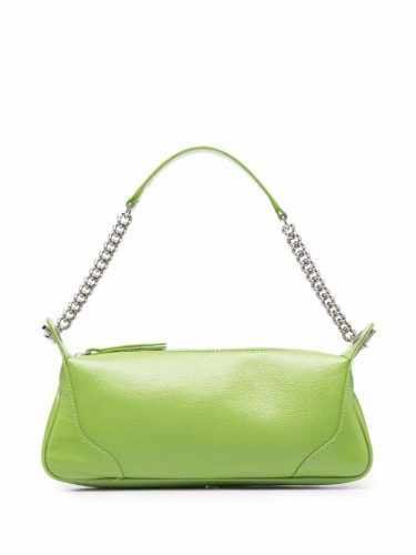 By Far Shoppers – Lambskin Pistachio Green Samira Leather Shoulder B in groen