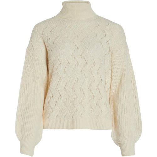 Vila Virandi ls roll neck knit ecru