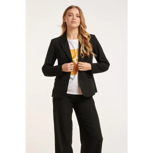 Smashed Lemon 24585 verfijnde zwarte blazer met losse pasvorm