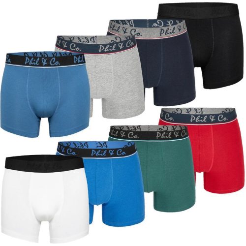 Phil & Co Boxershorts heren 8-pack multi effen kleuren