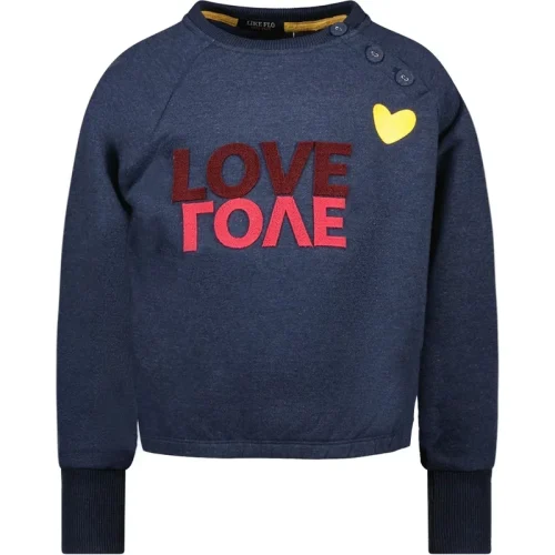 Like Flo Meisjes sweater melee artwork danee blauw melee