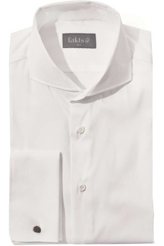 fakts Slim Fit Gala shirt wit, Effen