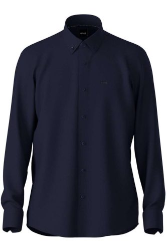 BOSS P-JOE Regular Fit Overhemd Marine, Effen