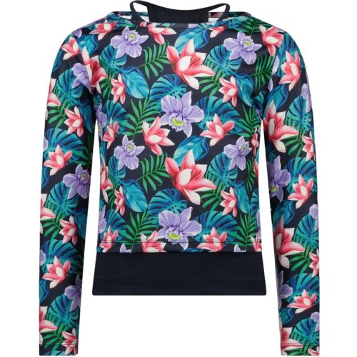 B.Nosy Meisjes shirt met losse top sporty active flower aop