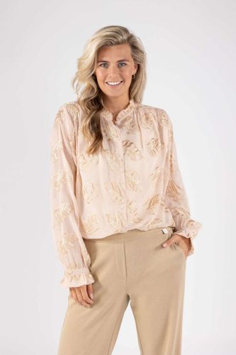 Nukus Blouse Jenna Leaf Geel dames