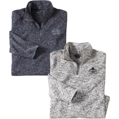 Atlas For Men Heren trui van geborsteld fleece (set van 2)