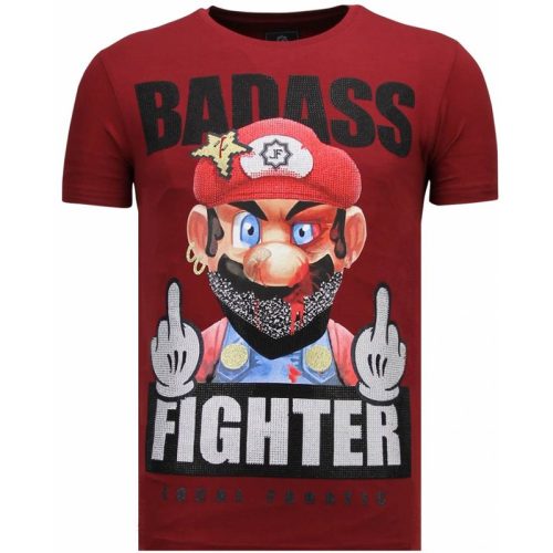 Local Fanatic Fight club mario rhinestone t-shirt