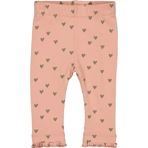 Quapi Newborn baby meisjes legging cindy aop brown soft hearts