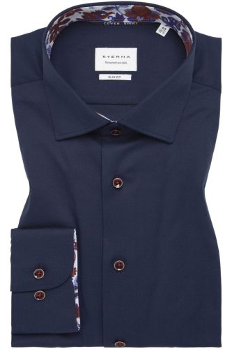 ETERNA Cover Shirt Slim Fit Overhemd marine, Effen