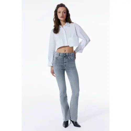 Cup of Joe Matilda dames flare jeans grey vintage