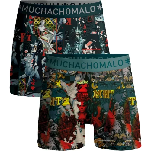 Muchachomalo Jongens 2-pack boxershorts chessplay