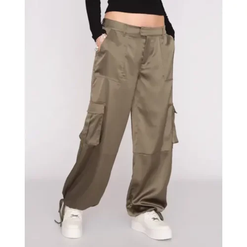 Juicy Couture Fanta satin cargo pants with diamant logo