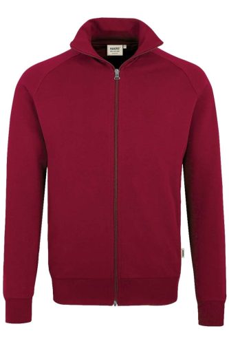 HAKRO 606 Comfort Fit Sweatjacket wijnrood, Effen