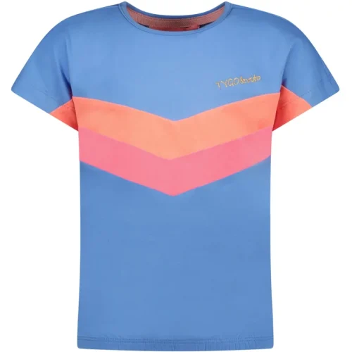 TYGO & vito Meisjes t-shirt met v colorblock print