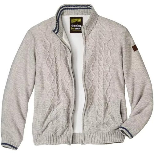 Atlas For Men Heren kabelgebreide fleece gevoerde jas