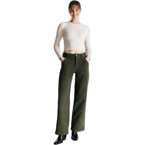 C.O.J. Denim Cord high waist wide leg green